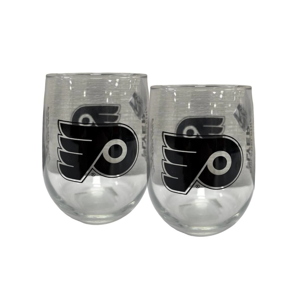 Pair of Flyers Stemless Wine Glasses