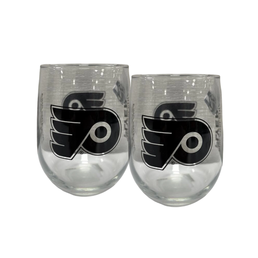 Pair of Flyers Stemless Wine Glasses
